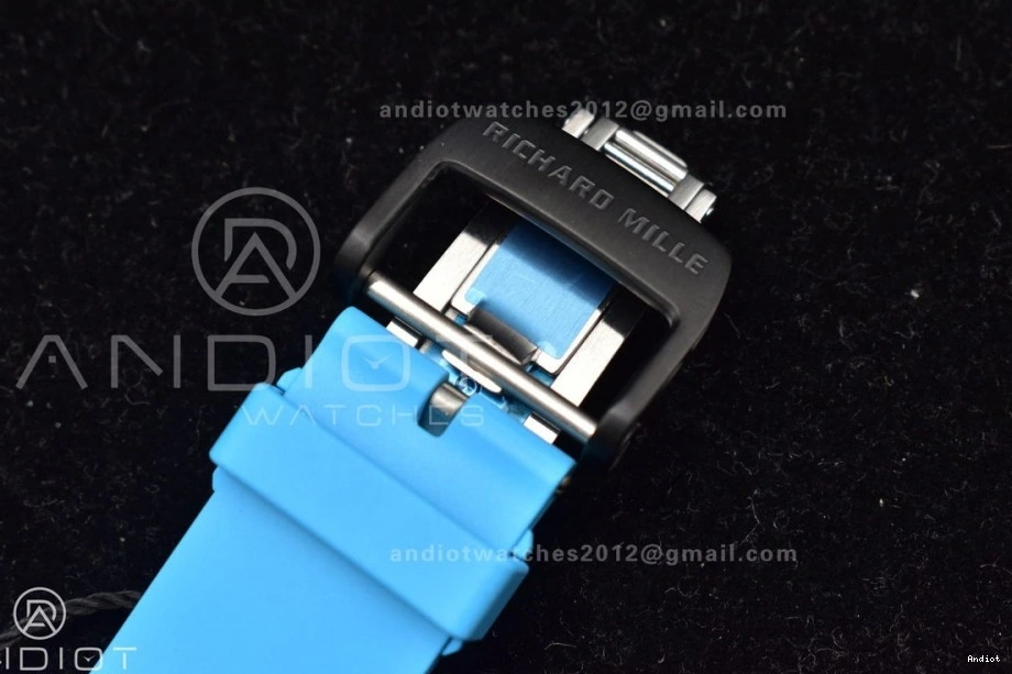 Best Red Dial Rubber Edition KUF Blue on Skeleton MIYOTA8215 RM035-02 Strap 0308